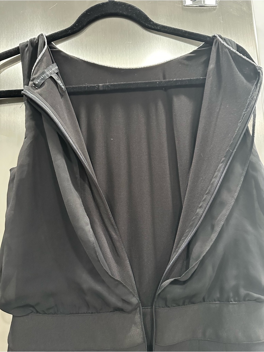 White House Black Market Black Pleated Bodice Sleeveless Jumpsuit - Picture 4 of 5